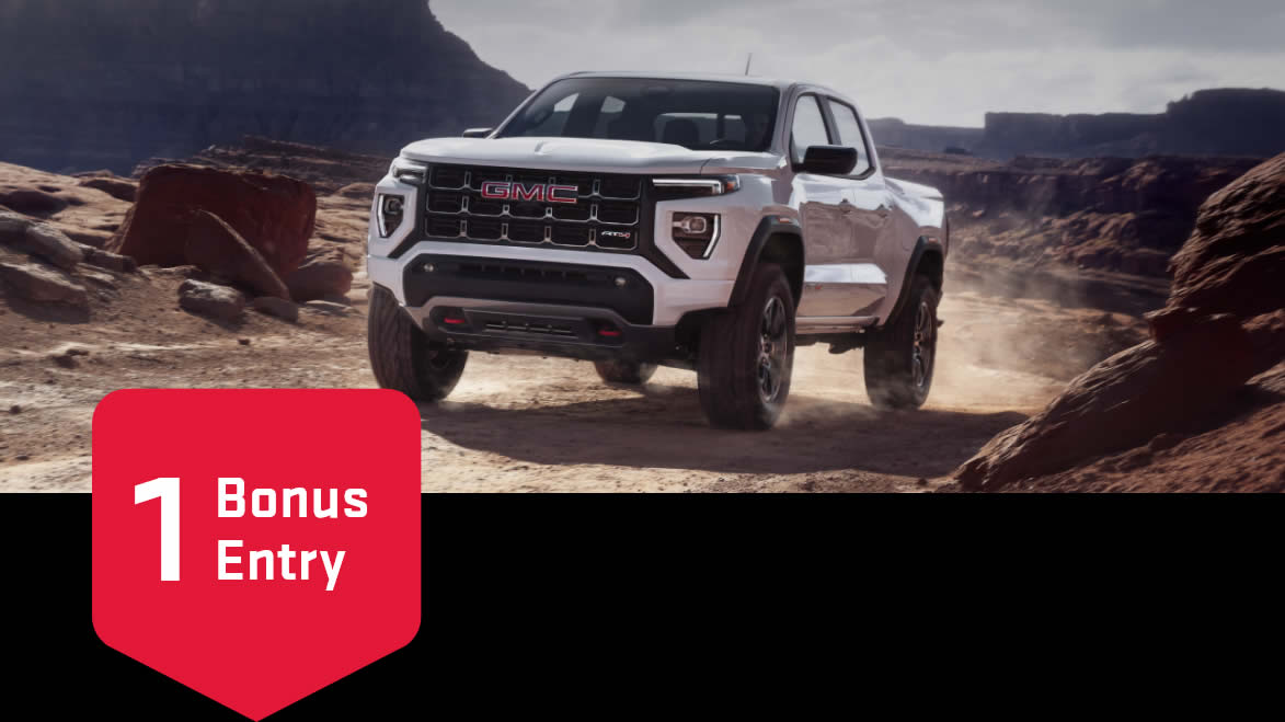 Enter for a chance to win up to $75,000 Towards a new GMC.*